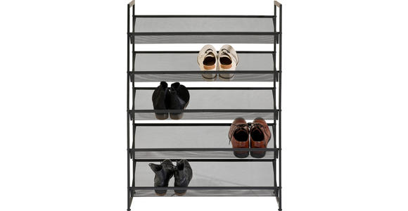 SCHUHREGAL 72/102,5/30 cm  - Schwarz, Basics, Kunststoff/Metall (72/102,5/30cm) - Xora