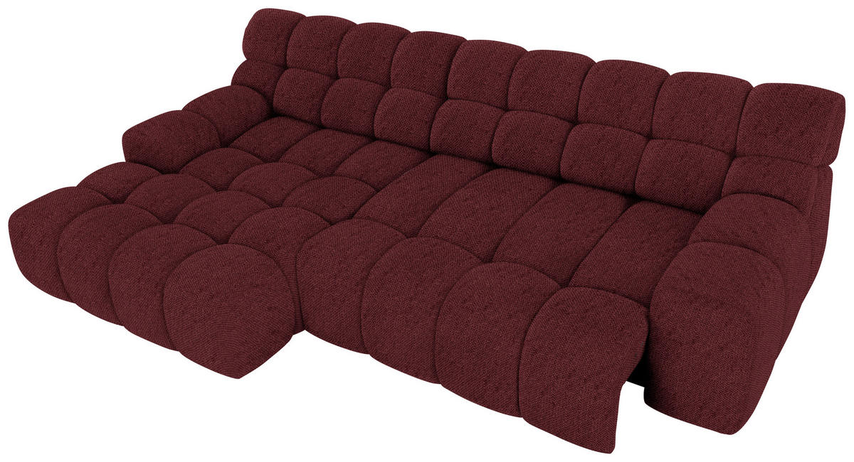 ECKSOFA in Webstoff Bordeaux   - Bordeaux/Schwarz, MODERN, Kunststoff/Textil (180cm) - Welnova