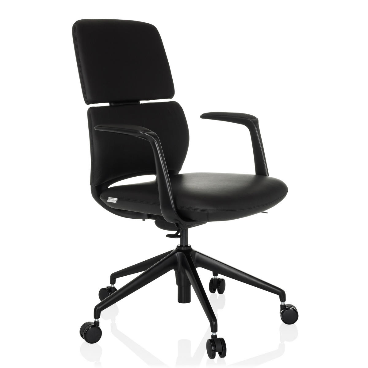 DREHSTUHL  - Schwarz, MODERN, Leder/Kunststoff (62/98-108/60cm) - MID.YOU
