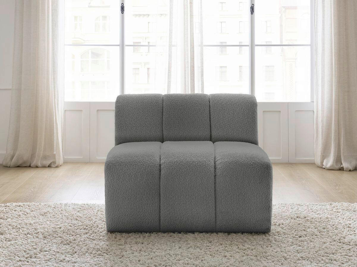 SOFAELEMENT ANNECY Bouclé Dunkelgrau  - Dunkelgrau/Schwarz, MODERN, Kunststoff/Textil (91/72/91cm)