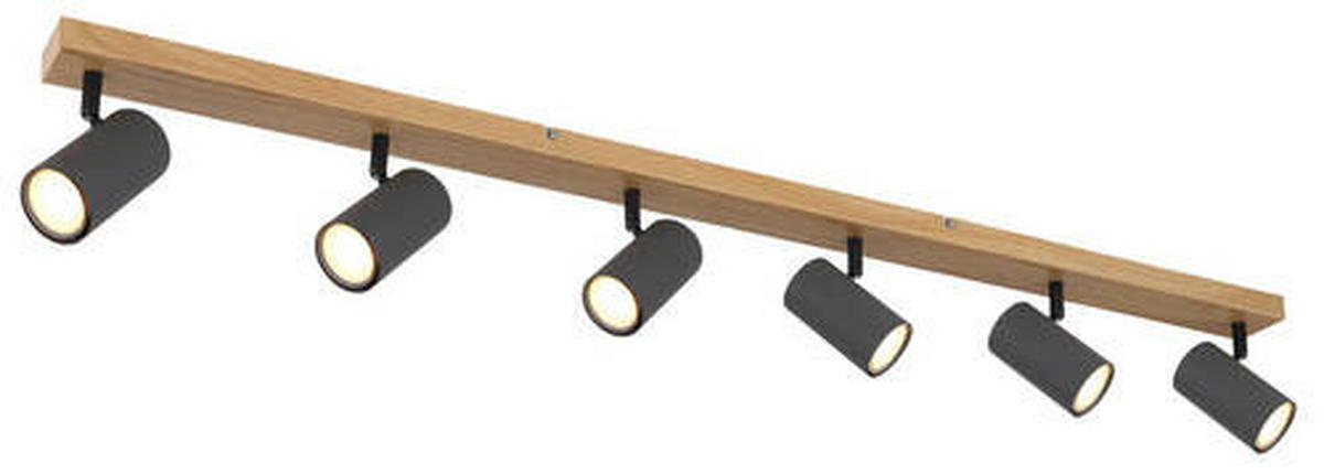 STRAHLER - Graphitfarben/Schwarz, Natur, Holz/Metall (115/6/12cm) - Globo