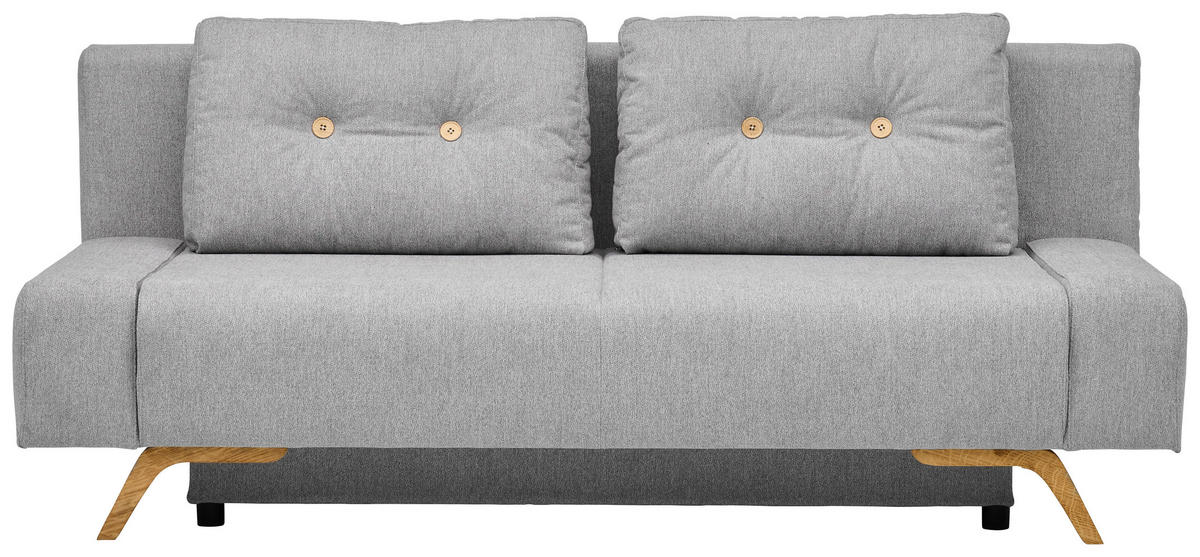 SOFA LEŽAJ siva  - siva, Dizajnerski, tekstil/drvo (202/90/90cm) - Novel
