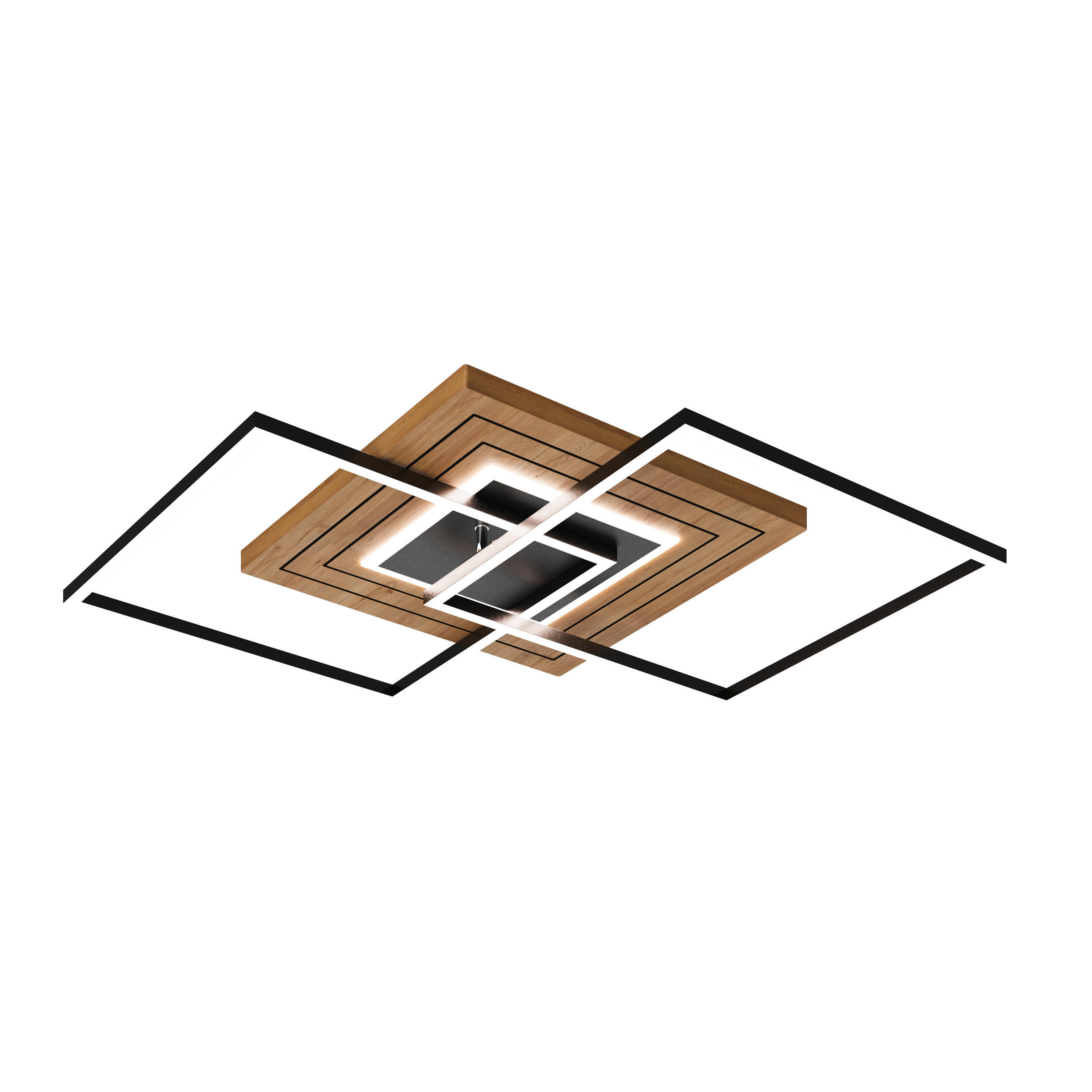 LED-DECKENLEUCHTE Saalbach M Plus 61/61/8 cm   - Natur, Holz/Metall (61/61/8cm) - Waldwelt