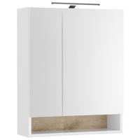 SPIEGELSCHRANK 60/75/22 cm  - Weiß, KONVENTIONELL, Glas/Holzwerkstoff (60/75/22cm) - home24