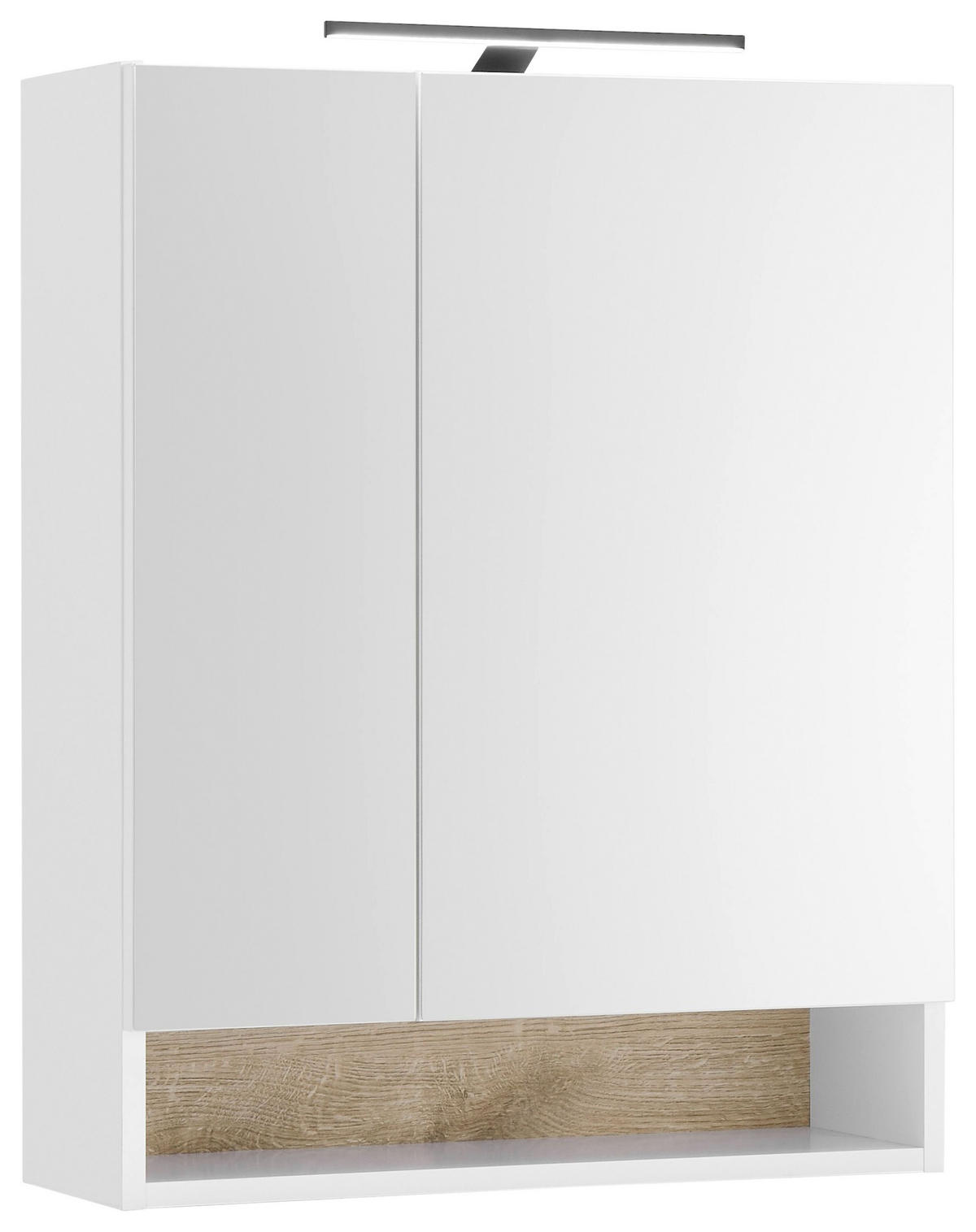 SPIEGELSCHRANK 60/75/22 cm  - Weiß, KONVENTIONELL, Glas/Holzwerkstoff (60/75/22cm) - home24