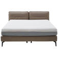 BOXSPRINGBETT 180/200 cm  in Hellbraun  - Hellbraun/Schwarz, Design, Textil/Metall (180/200cm) - Johann Jakob