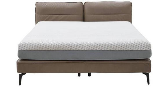 BOXSPRINGBETT 180/200 cm in Hellbraun - Hellbraun/Schwarz, Design, Textil/Metall (180/200cm) - Johann Jakob
