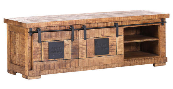 LOWBOARD in 150/50/45 cm - Schwarz/Naturfarben, LIFESTYLE, Holz/Metall (150/50/45cm) - Landscape