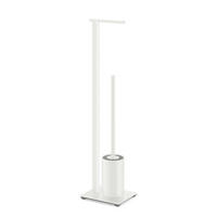 WC GARNITURA SA ČETKOM  crna  plastika  - bela/crna, Konvencionalno, metal/plastika (15/71,8/18cm) - Zack