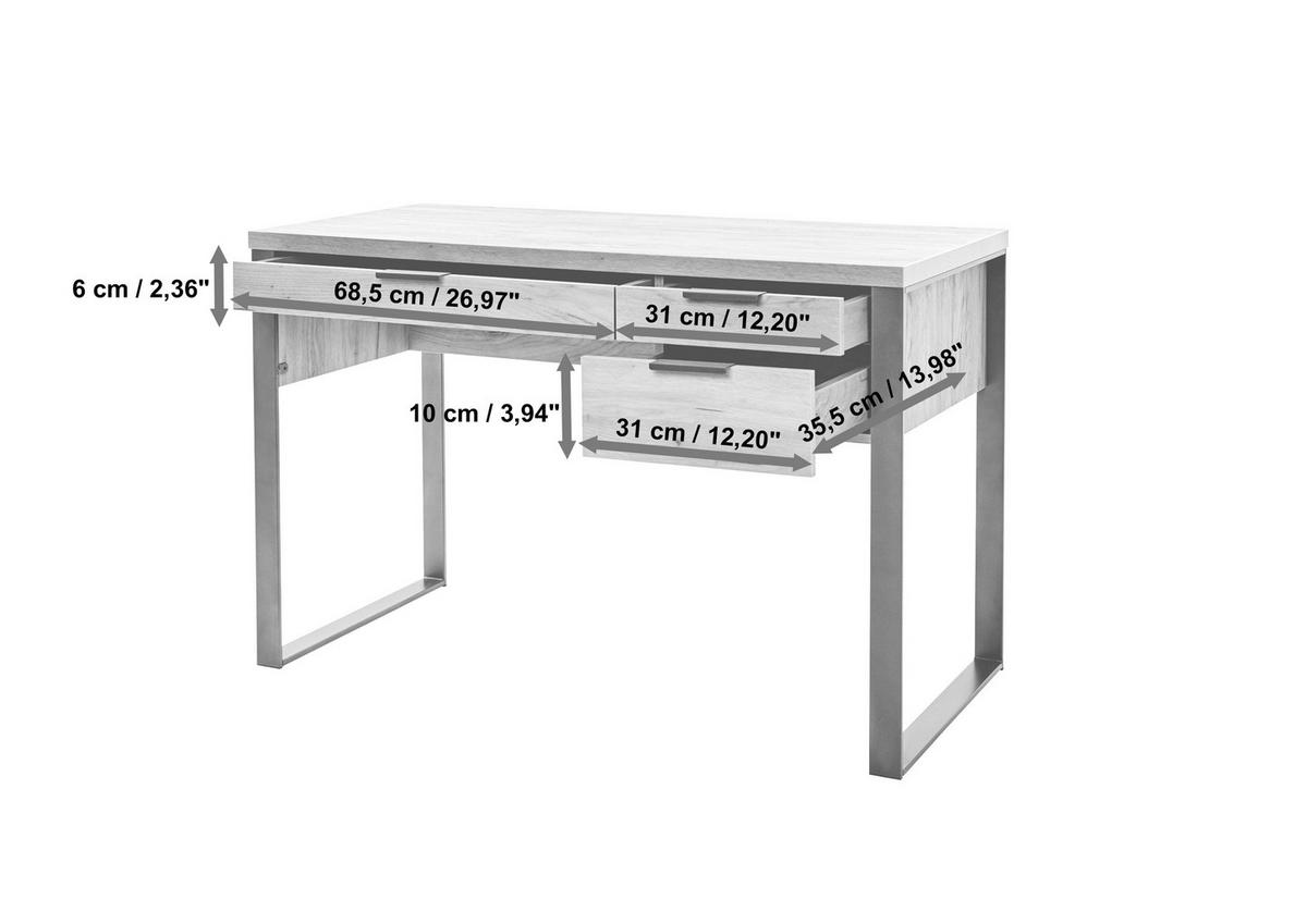 SCHREIBTISCH 120/55/76 cm  in Anthrazit, Eichefarben  - Eichefarben/Anthrazit, MODERN, Holzwerkstoff/Metall (120/55/76cm)