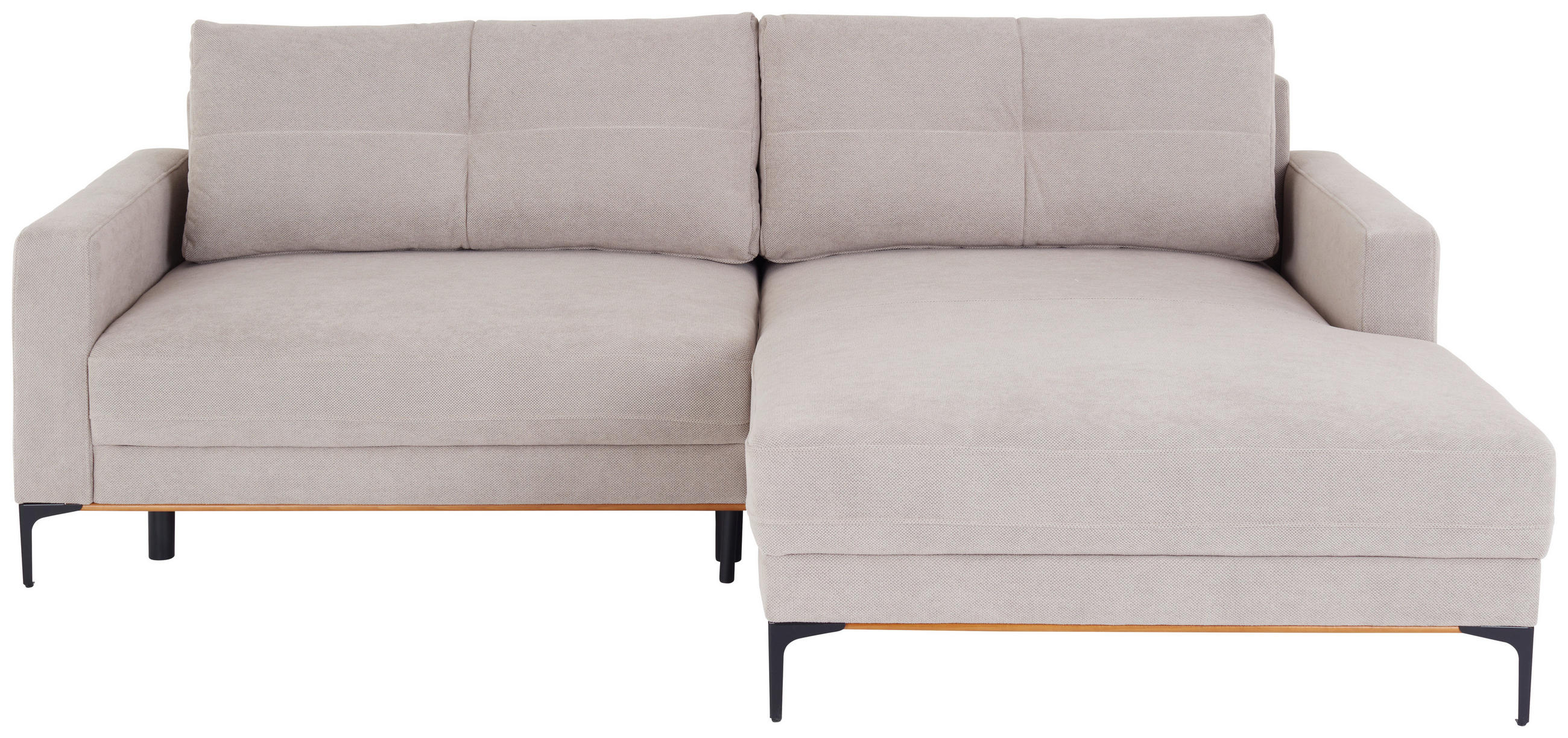 ECKSOFA Beige  - Beige/Schwarz, MODERN, Textil/Metall (238/162cm) - Ondega