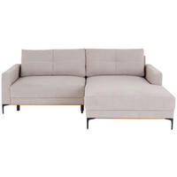 ECKSOFA in Beige  - Beige/Schwarz, Modern, Textil/Metall (238/162cm) - Ondega