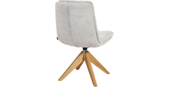 STUHL - Eichefarben/Hellgrau, Design, Holz/Textil (50/90/69cm) - Johann Jakob