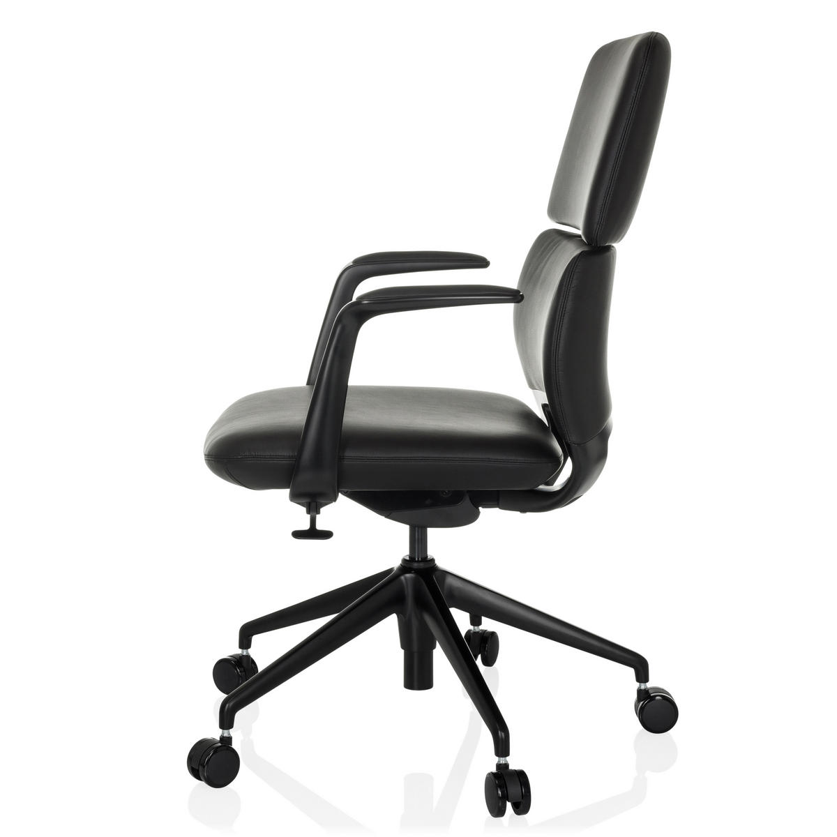 DREHSTUHL  - Schwarz, MODERN, Leder/Kunststoff (62/98-108/60cm) - MID.YOU