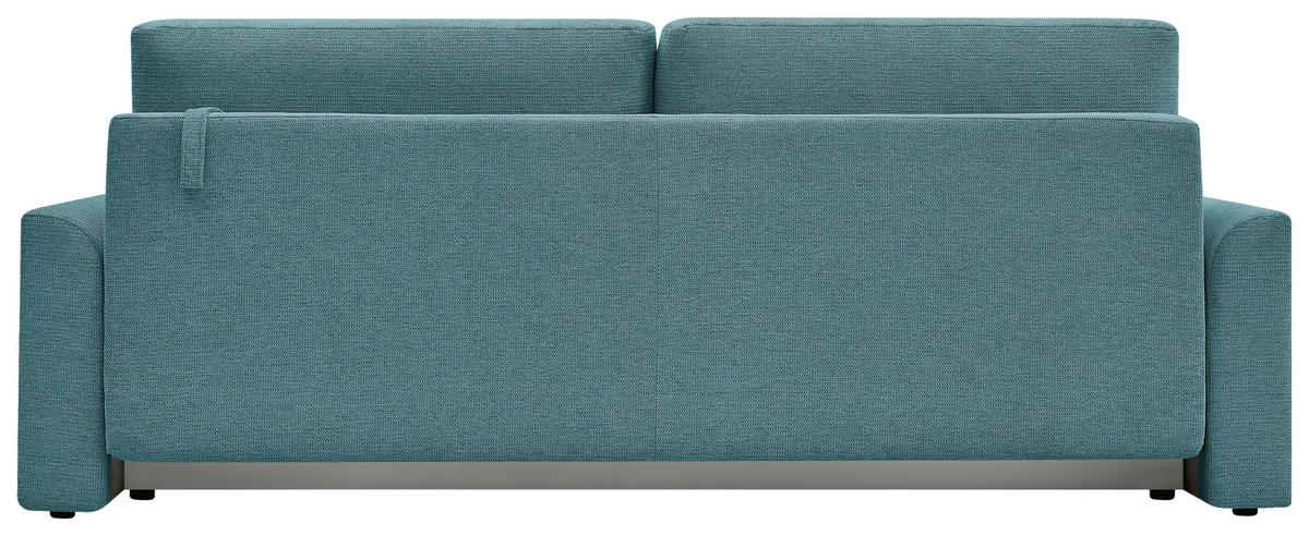 SCHLAFSOFA KIMMY Struktur Petrol  inkl. Zierkissen, Rückenkissen, Bettkasten  - Petrol/Schwarz, Design, Kunststoff/Textil (234/90/103cm) - P & B