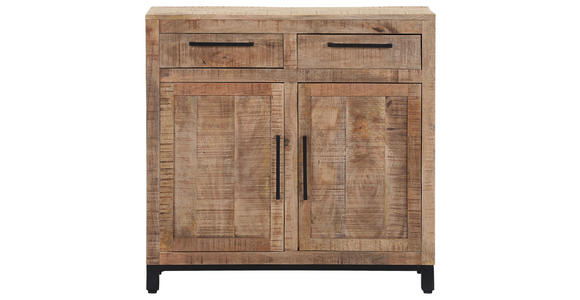 KOMMODE  in 90/85/40 cm  - Schwarz/Naturfarben, Design, Holz/Metall (90/85/40cm) - Landscape
