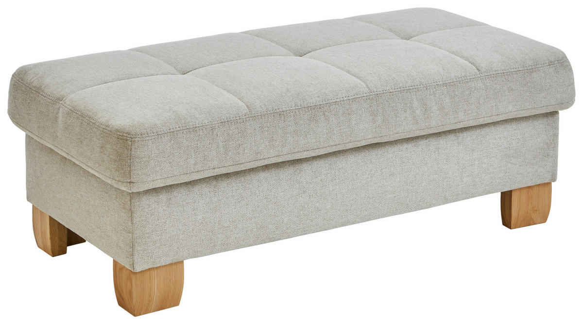 ECKSOFA in Flachgewebe Ecru  - Wildeiche/Ecru, Natur, Holz/Textil (243/301cm) - Voleo