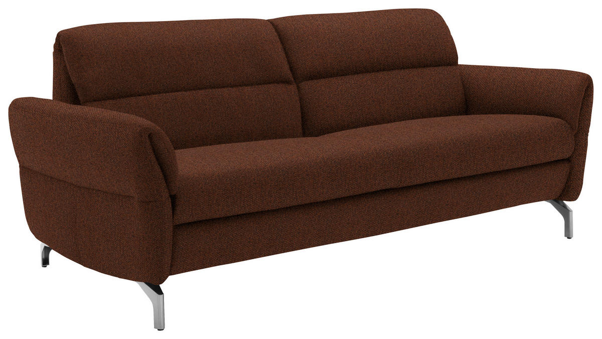 2-SITZER-SOFA in Flachgewebe Kupferfarben  - Nickelfarben/Kupferfarben, Design, Textil/Metall (186/87/100cm) - Schöner Wohnen