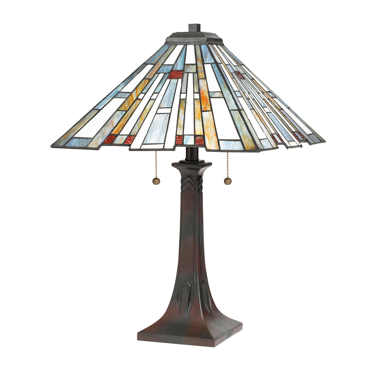 TISCHLEUCHTE Maybeck 40,6/62,9 cm   - Dunkelbraun/Multicolor, KONVENTIONELL, Glas/Naturmaterialien (40,6/62,9cm) - Elstead Lighting