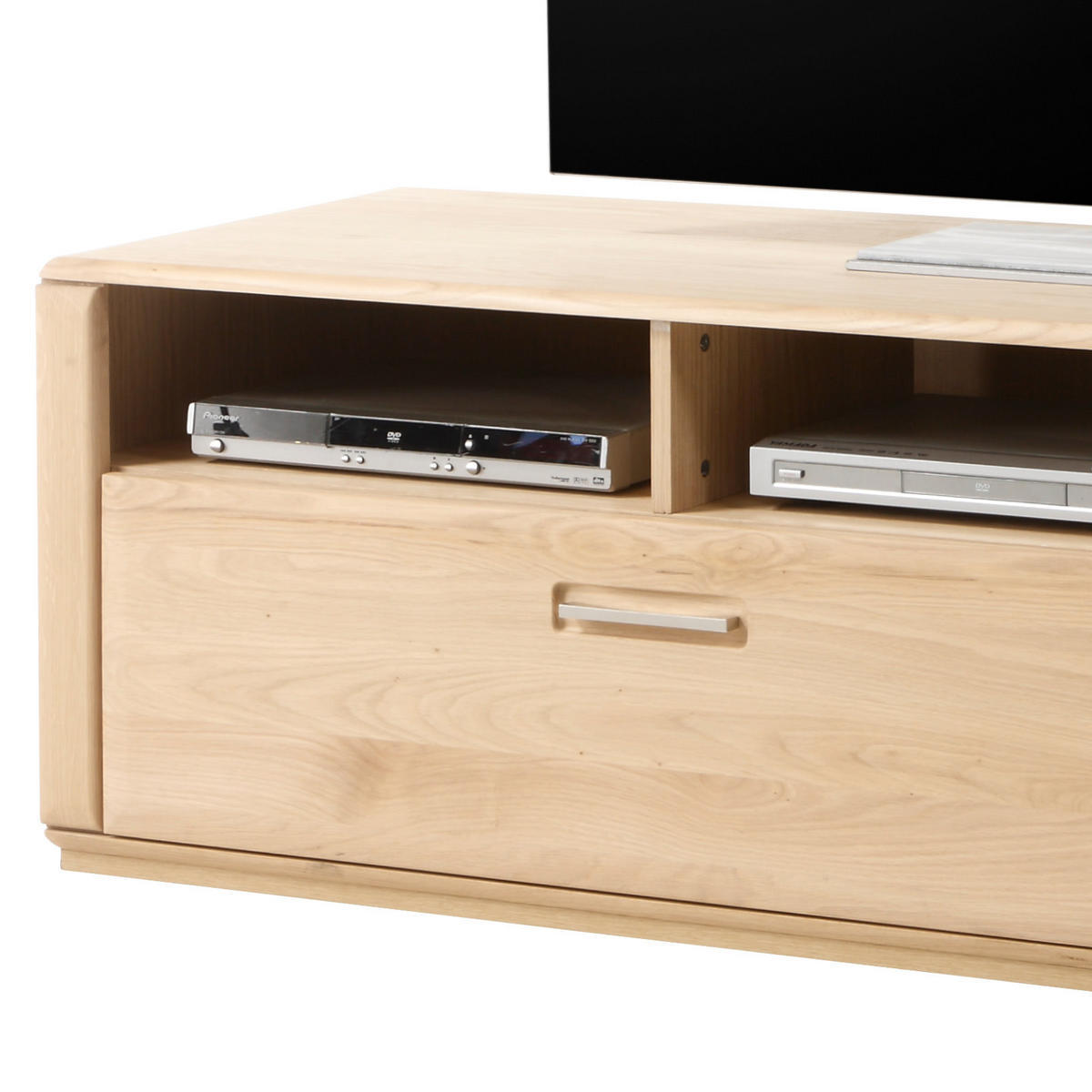 WOHNWAND  in Eichefarben  300/176/51 cm  - Eichefarben/Silberfarben, Design, Glas/Holz (300/176/51cm) - Livetastic