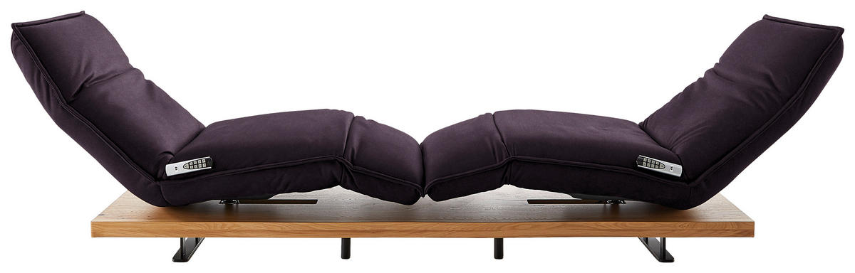 2-SITZER-SOFA in Echtleder Violett  - Eichefarben/Violett, Natur, Leder/Holz (240/63/115cm) - Koinor