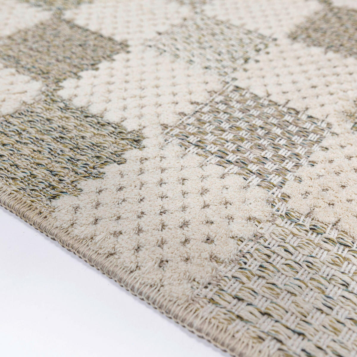 FLACHWEBETEPPICH  Wohnzimmer 155/230 cm Muted Checkerboard Pastellgrün rechteckig  - Pastellgrün, Basics, Kunststoff/Textil (155/230cm) - Flair Rugs