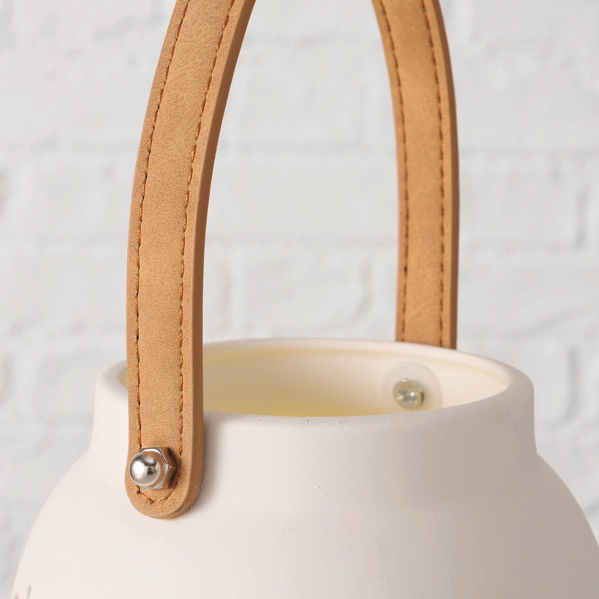 WINDLICHT - Weiss/Braun, Basics, Keramik (12/16cm) - Ambia Home