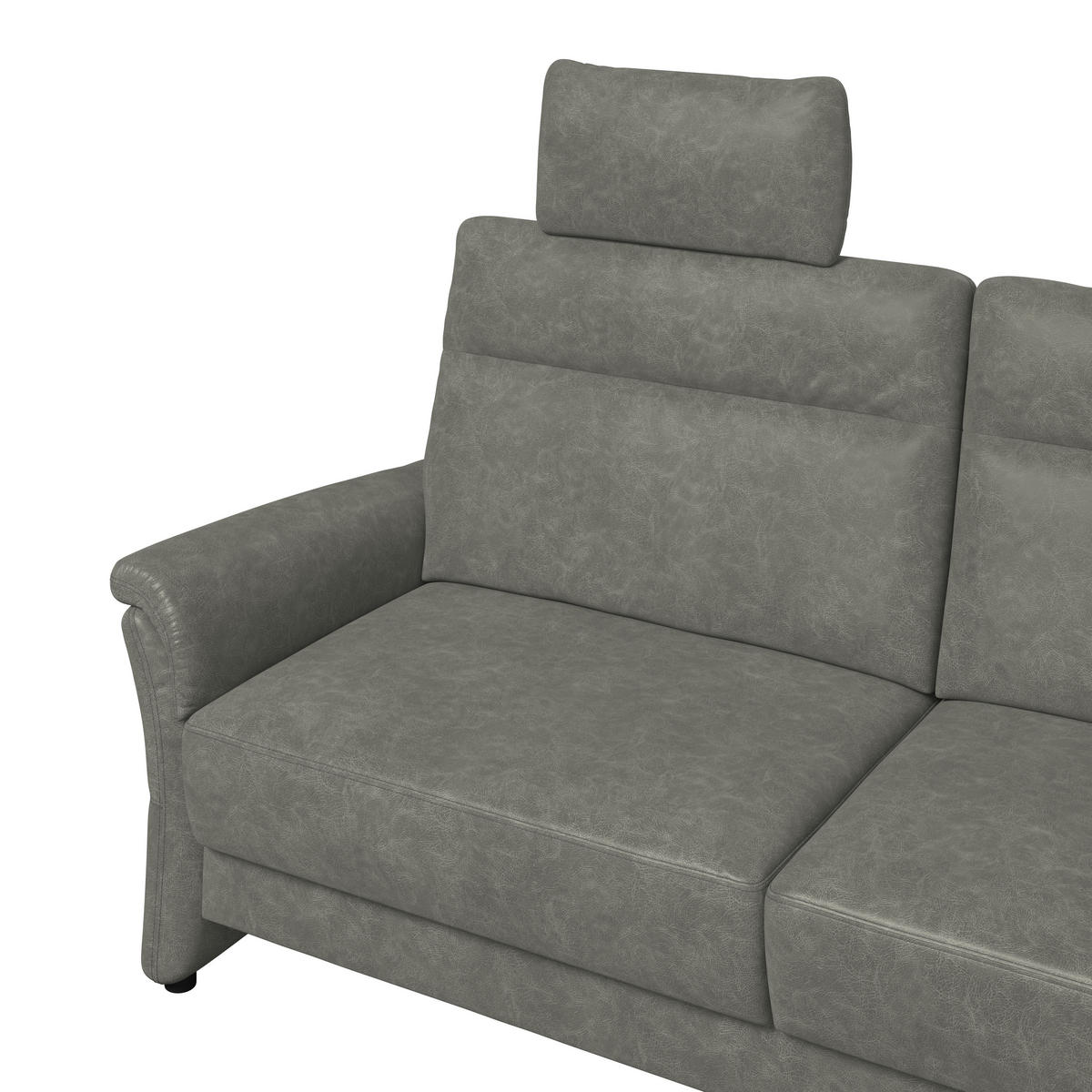 3,5-SITZER Mikrofaser Dunkelgrau  - Dunkelgrau/Schwarz, KONVENTIONELL, Kunststoff/Textil (205/98/91cm) - Elegando