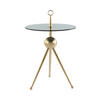 BEISTELLTISCH 46/46/52 cm Grau, Goldfarben rund  - Goldfarben/Grau, Design, Glas/Metall (46/46/52cm) - Kayoom