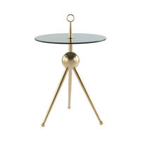 BEISTELLTISCH in Metall, Glas 46/46/52 cm  - Goldfarben/Grau, MODERN, Glas/Metall (46/46/52cm) - Kayoom