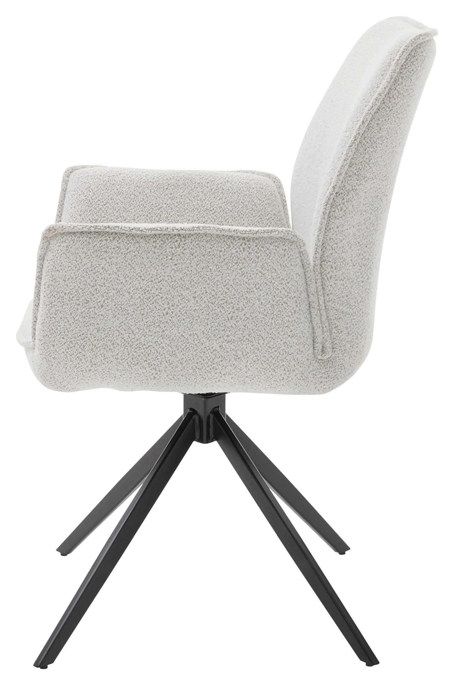ARMLEHNSTUHL  in Bouclé  - Beige/Schwarz, Design, Textil/Metall (63/91/65cm) - Musterring