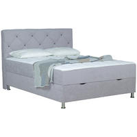 BOXBETT 160/200 cm  in Hellgrau  - Chromfarben/Hellgrau, Design, Kunststoff/Textil (160/200cm) - Boxxx