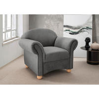 SESSEL in Mikrofaser Graubraun  - Wildeiche/Graubraun, KONVENTIONELL, Holz/Textil (90/84/80cm) - Livetastic