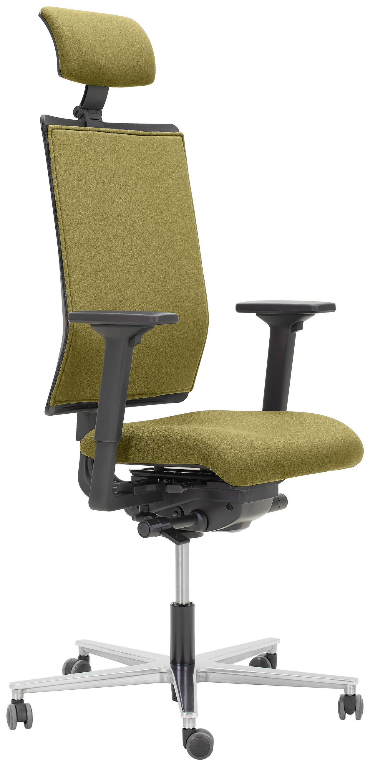 DREHSTUHL Grün, Schwarz, Alufarben  - Schwarz/Alufarben, KONVENTIONELL, Kunststoff/Textil (63/105/46cm) - Dieter Knoll