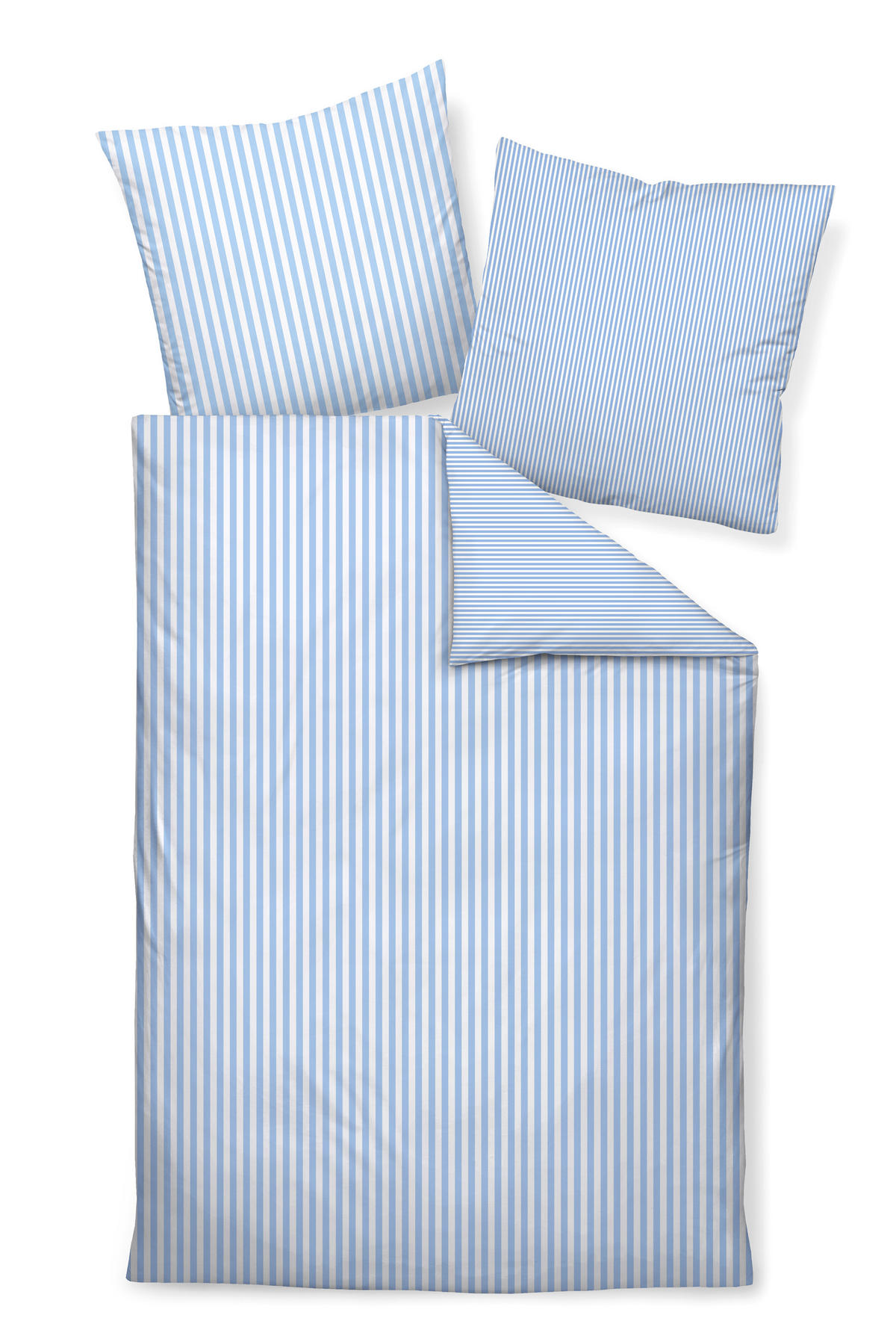 WENDEBETTWÄSCHE Giorgio Makosatin 135/200 cm  - Pastellblau/Weiß, KONVENTIONELL, Textil (135/200cm) - Janine