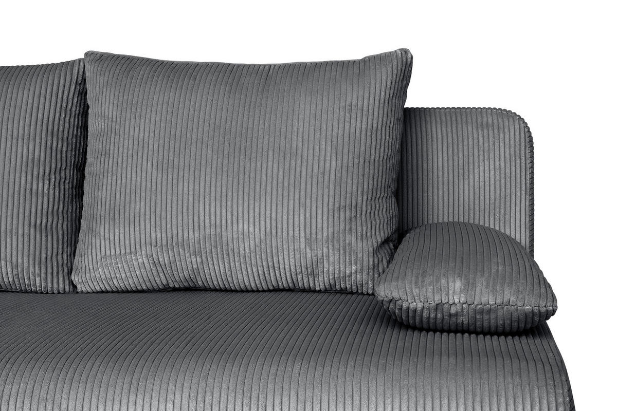 SCHLAFSOFA  mit Liegefunktion, Rücken echt Dunkelgrau  - Chromfarben/Dunkelgrau, Design, Kunststoff/Textil (193/86/85cm) - P & B