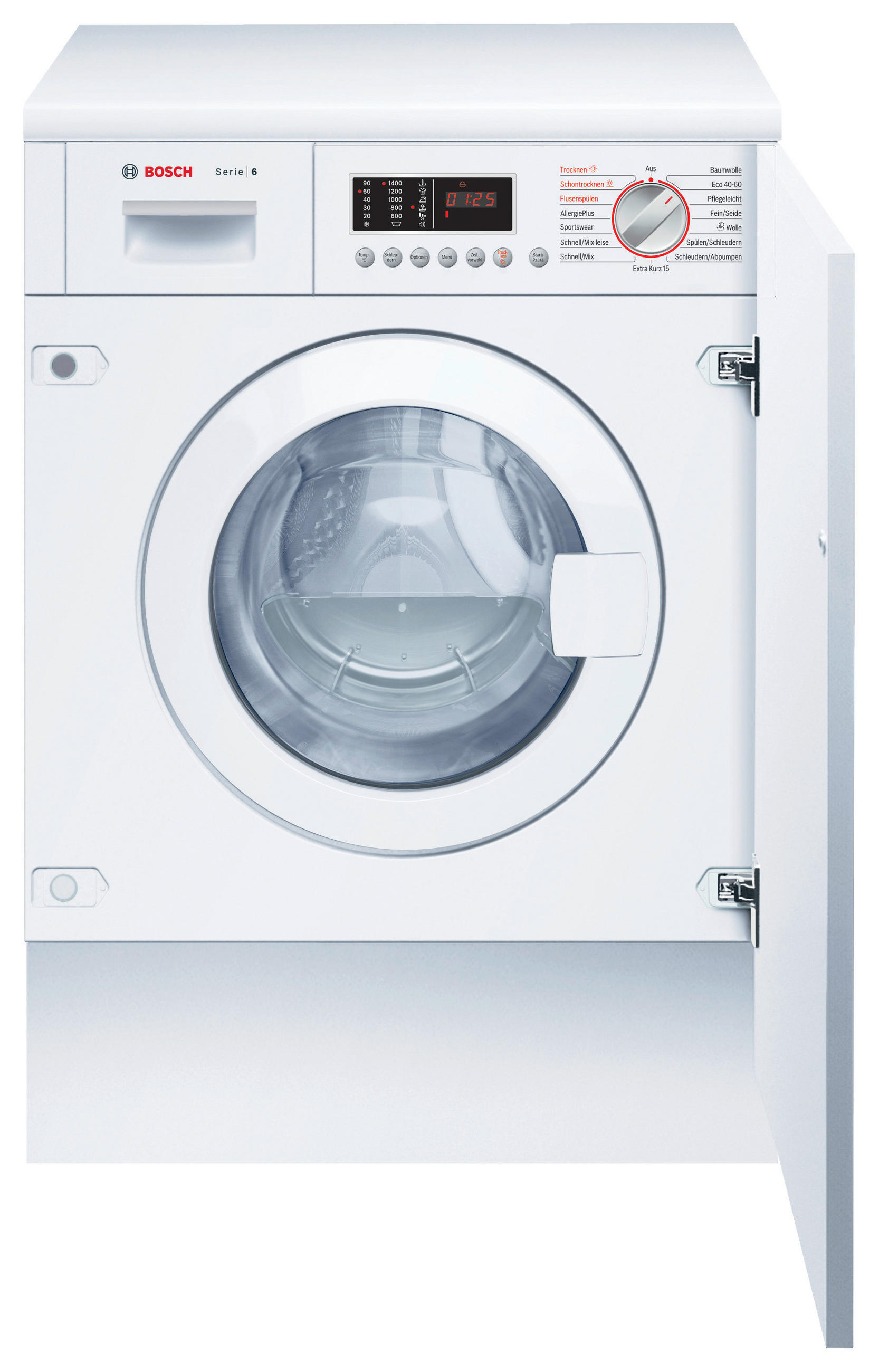 EINBAUWASCHTROCKNER WKD28543  - Weiß, Basics, Metall (59,5/82,0/58,4cm) - Bosch