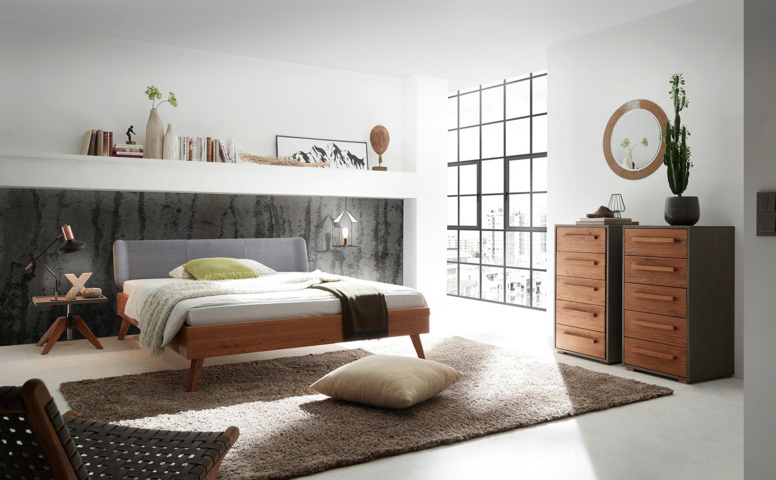 BETT 180/200 cm in Eichefarben - Einrichtungsbeispiel