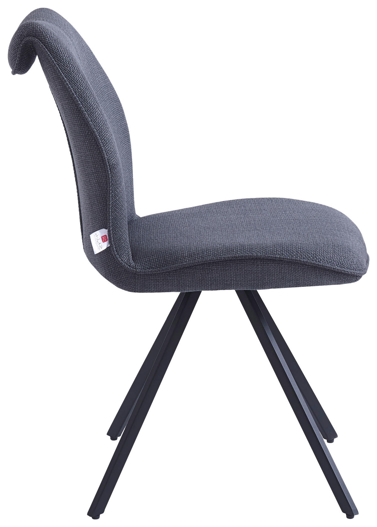 STUHL  in Eisen Webstoff Metall, Textil  - Schwarz/Grau, MODERN, Textil/Metall (47/88,5/62cm) - Stylife