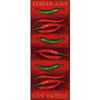KÜCHENLÄUFER 75/190 cm Hot Chilli Rot, Grün  - Rot/Grün, KONVENTIONELL, Kunststoff (75/190cm) - wash+dry