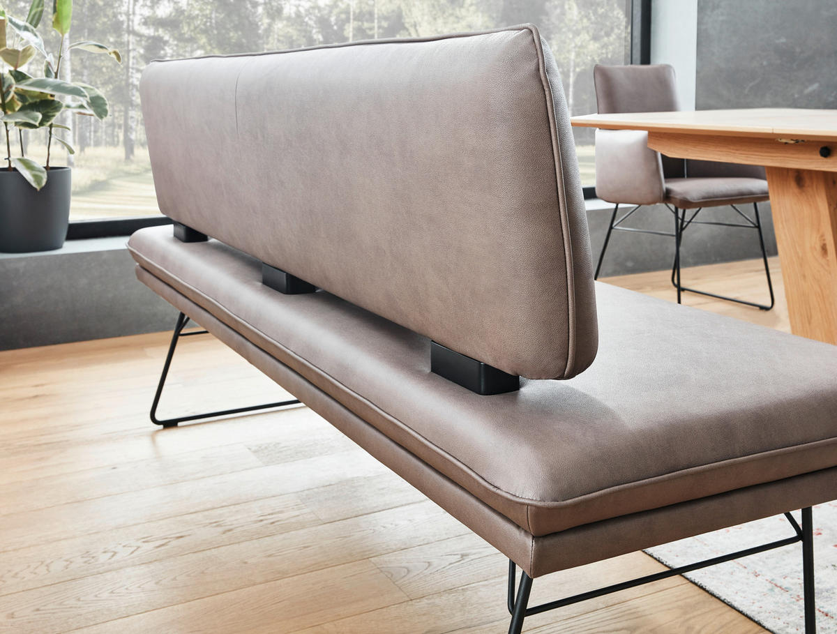SITZBANK in Metall, Textil Braun, Schwarz  - Schwarz/Braun, Design, Textil/Metall (195/91/65cm) - Dieter Knoll