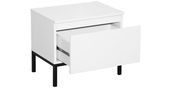 NACHTSCHRANK 49/43/35 cm  - Schwarz/Weiß, Design, Holzwerkstoff/Metall (49/43/35cm) - Hom`in