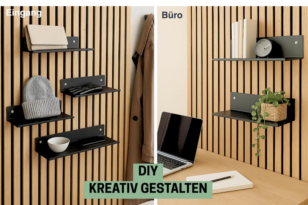 AKUSTIKPANEEL  - Schwarz, Basics, Metall (24/13/8,5cm)