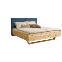 BETT 200/200 cm  in Zirbelkieferfarben, Blau  - Blau/Zirbelkieferfarben, Natur, Holz/Textil (200/200cm) - Valnatura