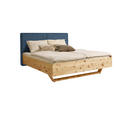 BETT 200/200 cm  in Zirbelkieferfarben, Blau  - Blau/Zirbelkieferfarben, Natur, Holz/Textil (200/200cm) - Valnatura