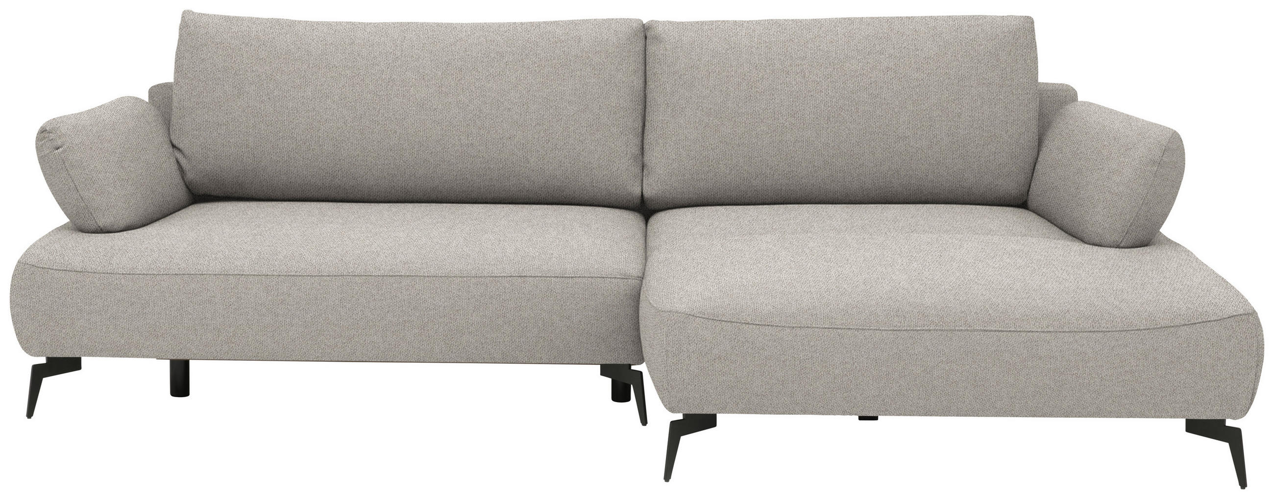 ECKSOFA  Struktur Taupe  - Taupe/Schwarz, Design, Textil/Metall (284/186cm) - Lomoco