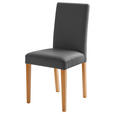 STUHL  in Lederlook Textil  - Buchefarben/Grau, KONVENTIONELL, Holz/Textil (44/92/57cm) - Carryhome