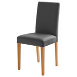 STUHL  in Lederlook Textil  - Buchefarben/Grau, KONVENTIONELL, Holz/Textil (44/92/57cm) - Carryhome