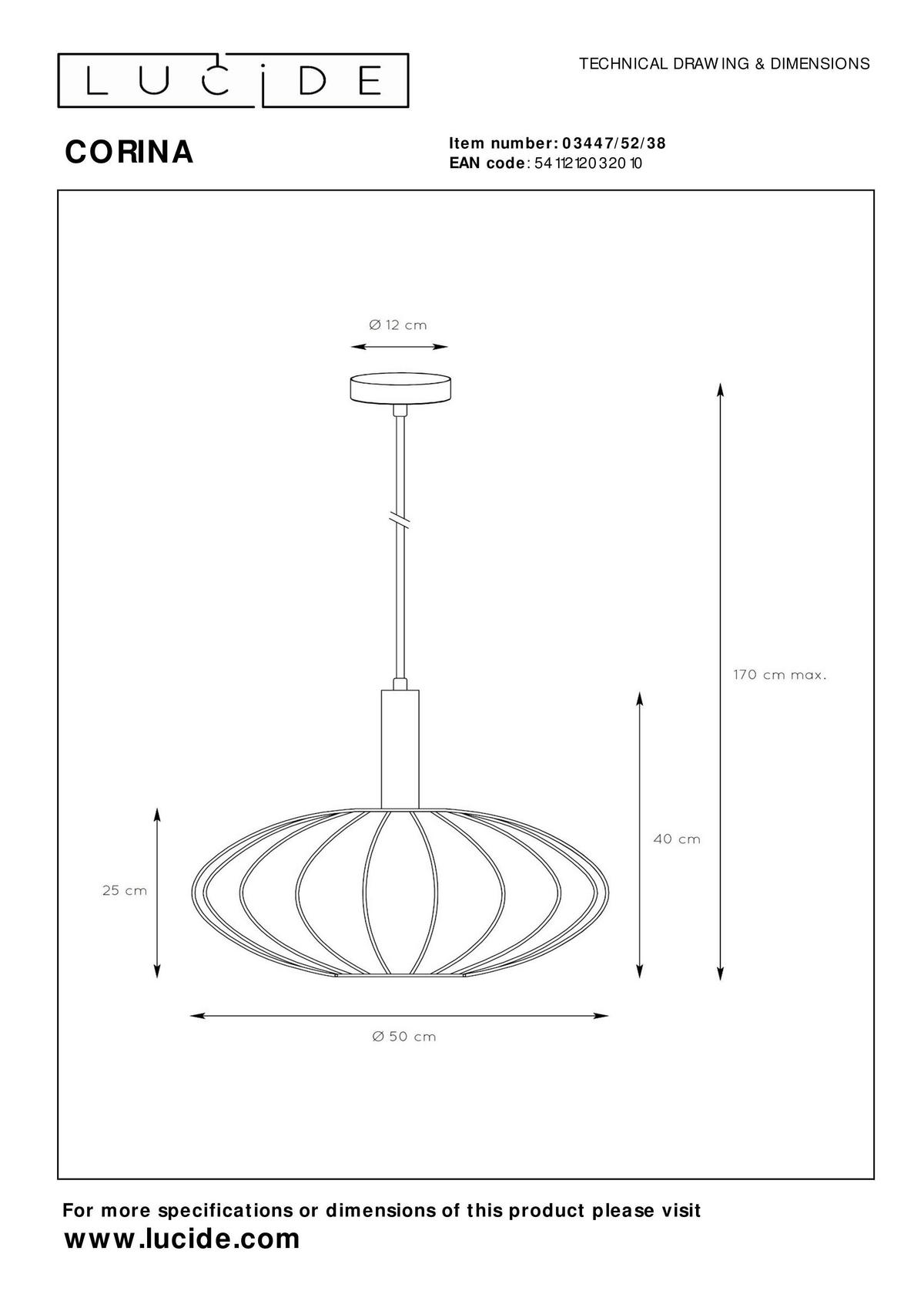 PENDELLEUCHTE 50/50/170 cm    - Trend (50/50/170cm) - Lucide