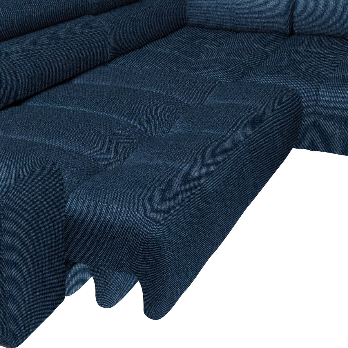 ECKSOFA Dunkelblau Webstoff  - Schwarz/Dunkelblau, Design, Textil/Metall (270/177cm) - Welnova